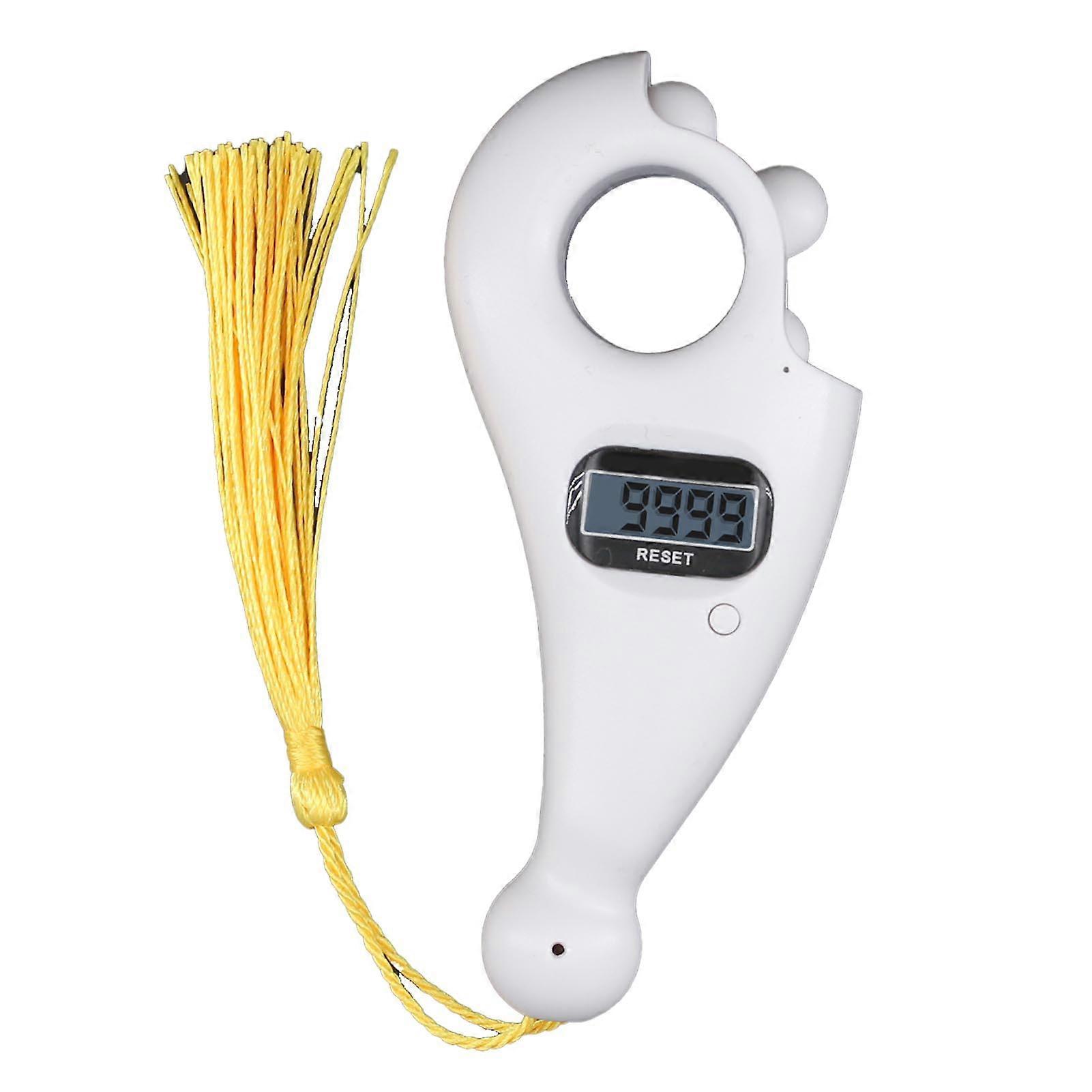 Electric Digital Beads Counter Handheld Rotating Portable Decompression Prayer Beads Counter White