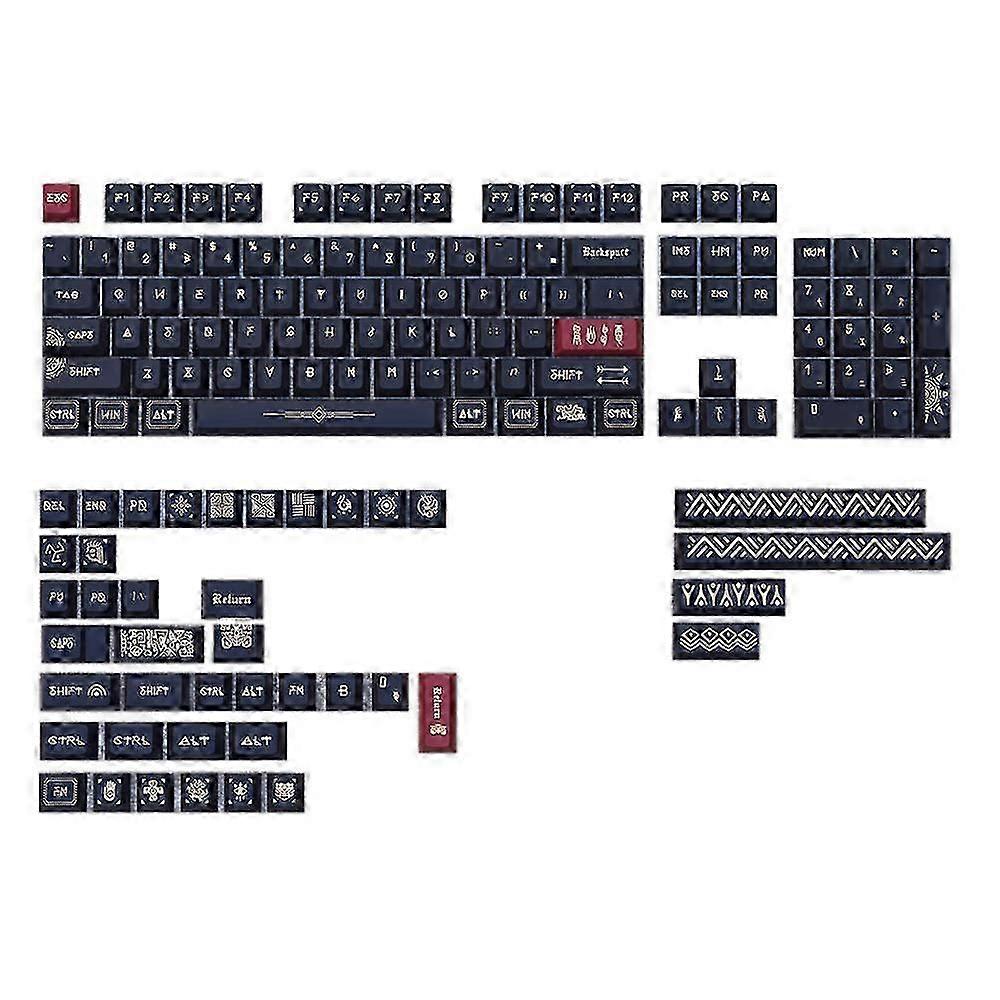 Ancient Ruins Theme Keycaps 142Keys Original Height PBT Keycaps för Mekanisk