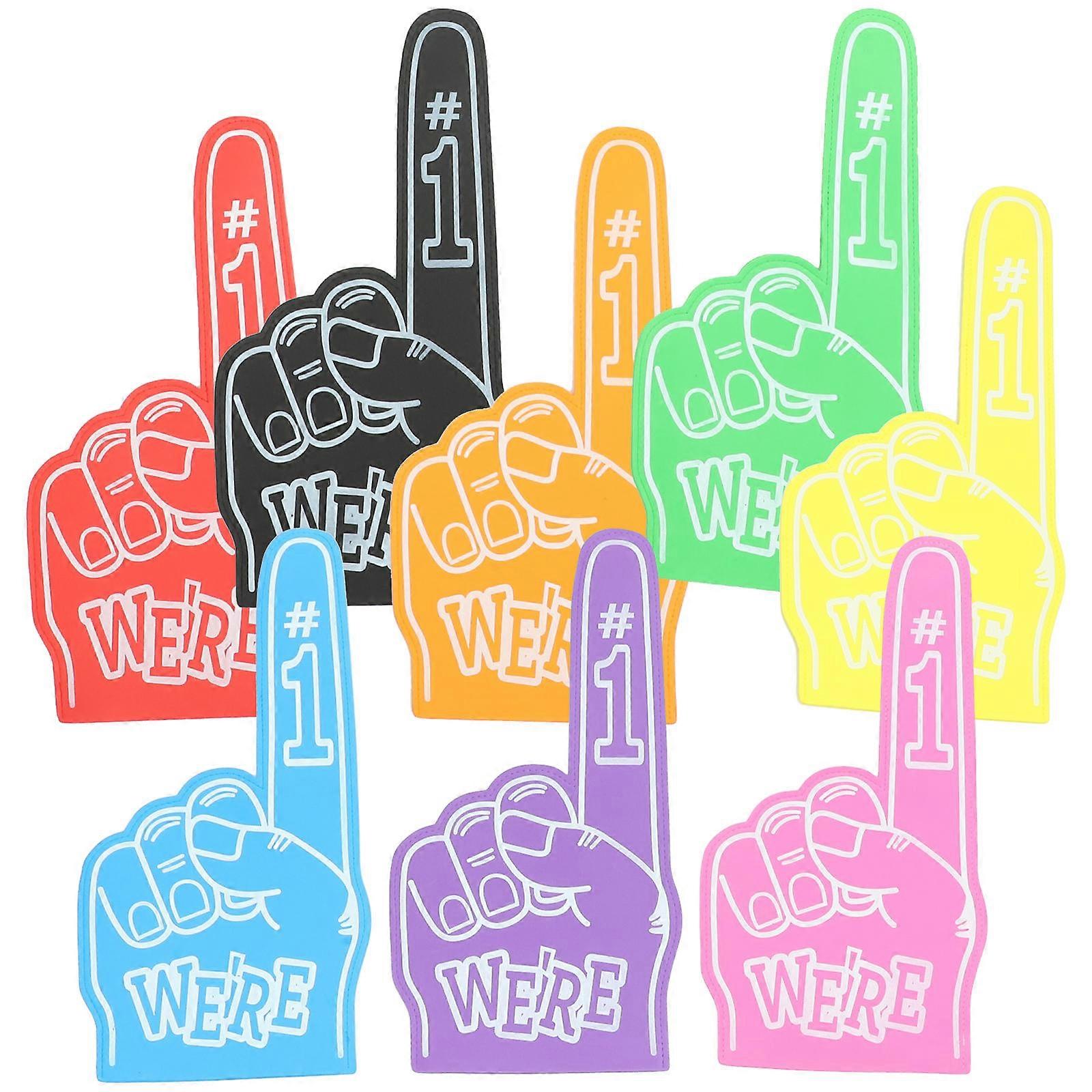 8Pcs Giant Foam Finger Foam Hand Pompom Colorful Cheerleading Foam Hand Vibrant for Sports