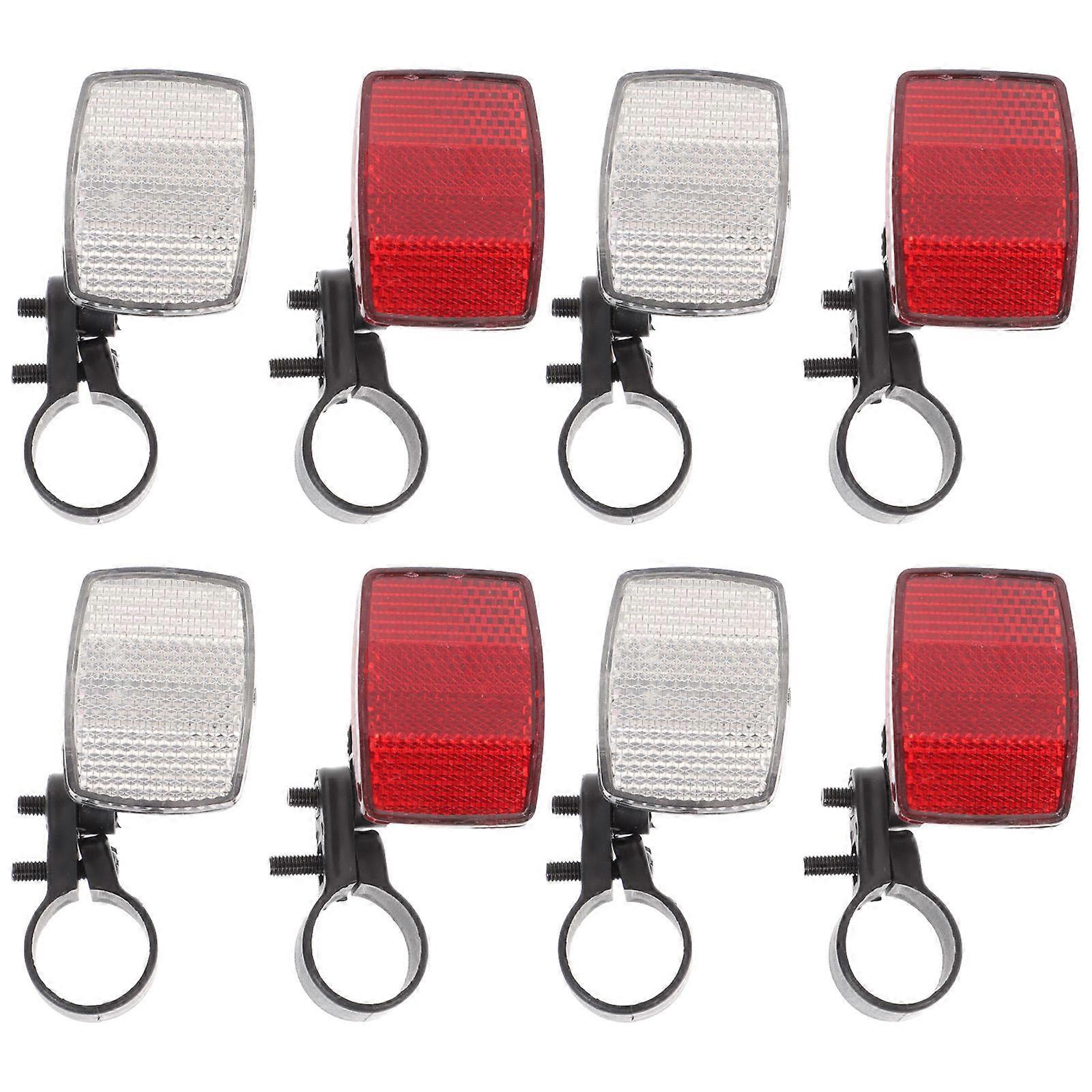 Front & Rear Bike Reflectors for Mountain Bikes – Durable Night Safety Reflective Warning Plates, Easy Installation, No Battery Needed