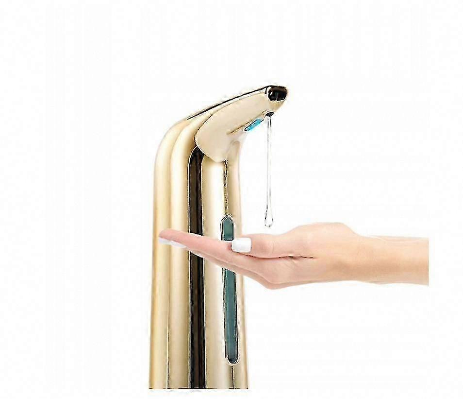 400ml Touchless Automatic Soap Dispenser, Automatic Hand Sanitizer Dispenser, Alcohol Gel Dispenser, Gold, 21.4x11.6x7cm