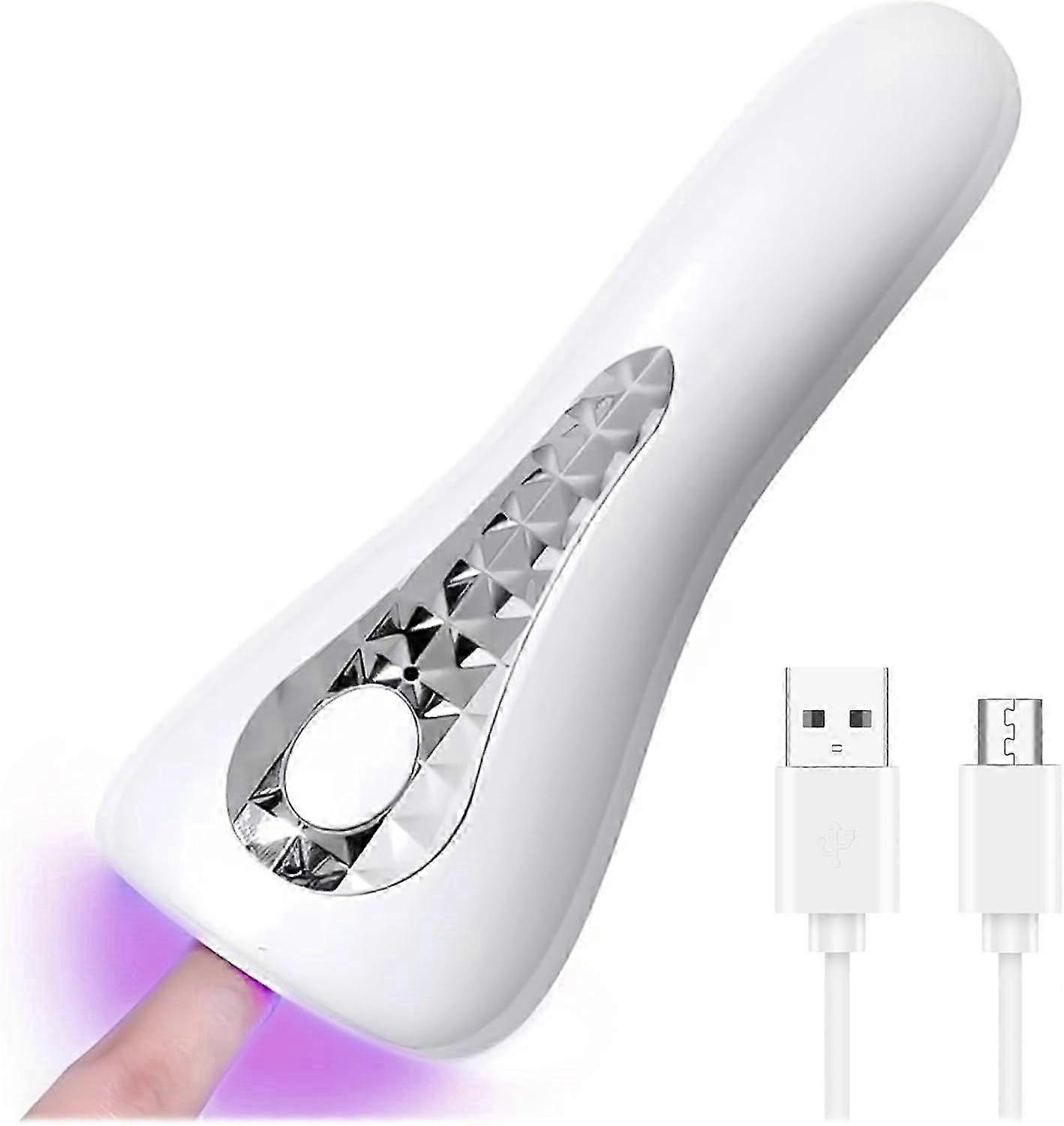 Mini Portable Handheld UV Nail Lamp for Gel Nail Curing, Rechargeable Small LED