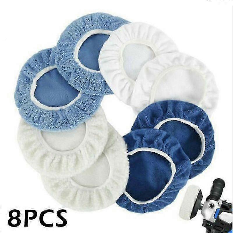 8 Sets 9''-10'' Microfiber Car Plush Coral Fleece Buffing And Waxing Sets 9''-10'' -CHAN