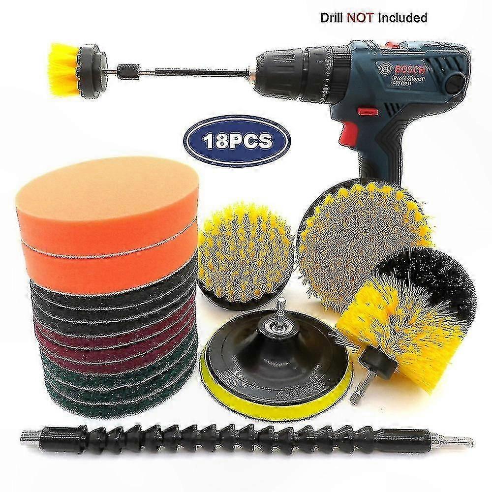 Multipurpose Drill Brush Set with Nylon Bristles, Hex Design for Cleaning and Sanding Tasks