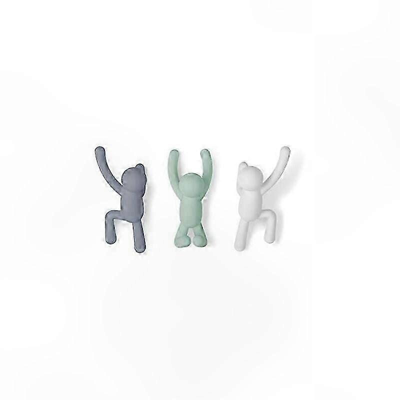 Pastel Multicolor Wall Hooks Set of 3 for Coats Scarves Towels