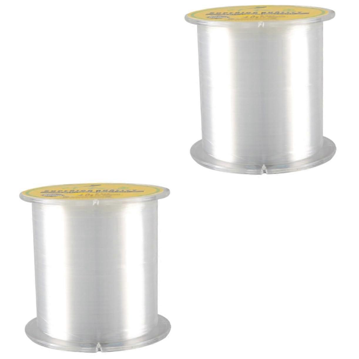Fluorocarbon Fishing Line Pack of 2 for Saltwater, Braided Monofilament, 300 Yard Invisible Nylon for Sea Fishing