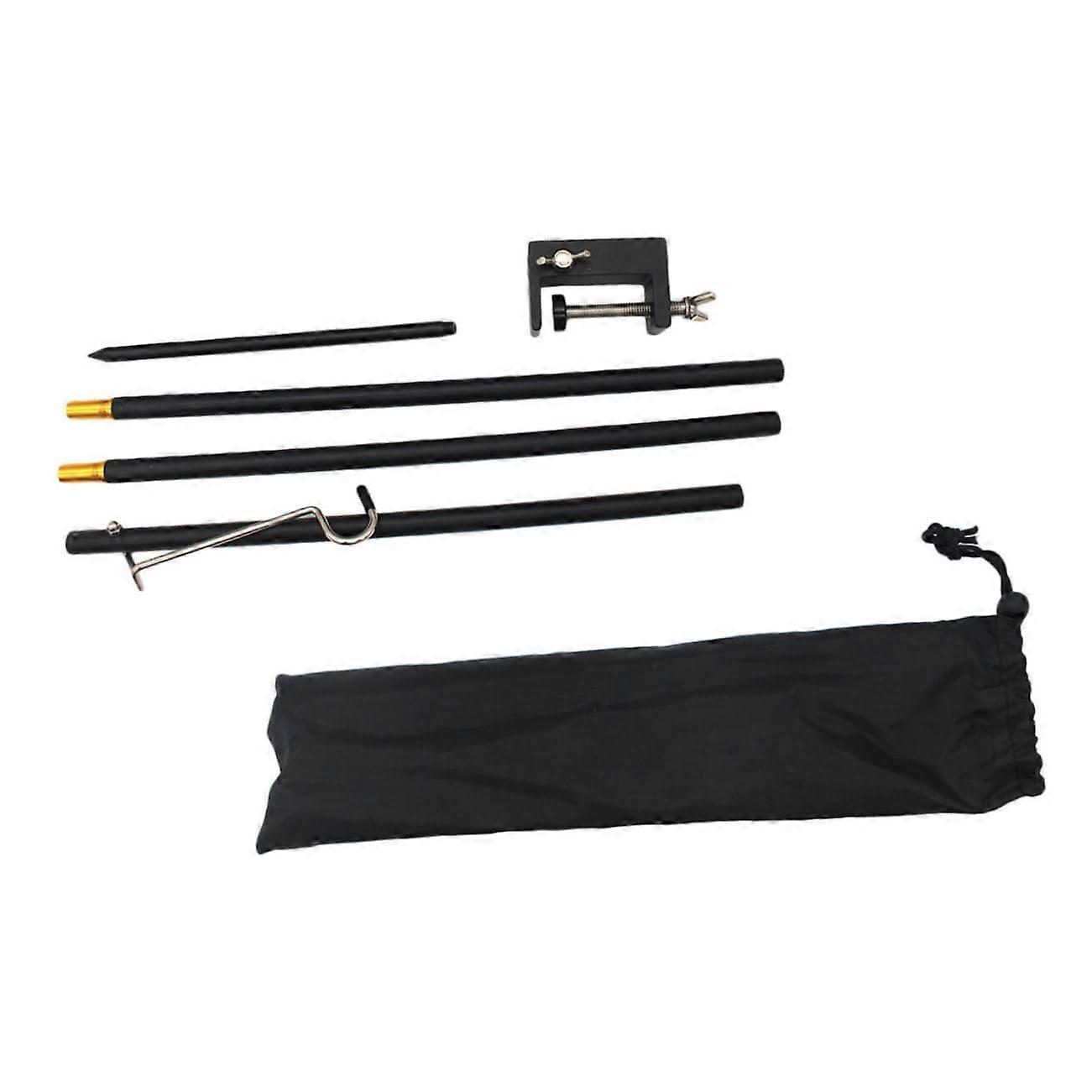Portable Camping Light Pole Lightweight Metal Lamp Mast with Hanging Hook Detachable and Transportable for Tent and Outdoor Activities
