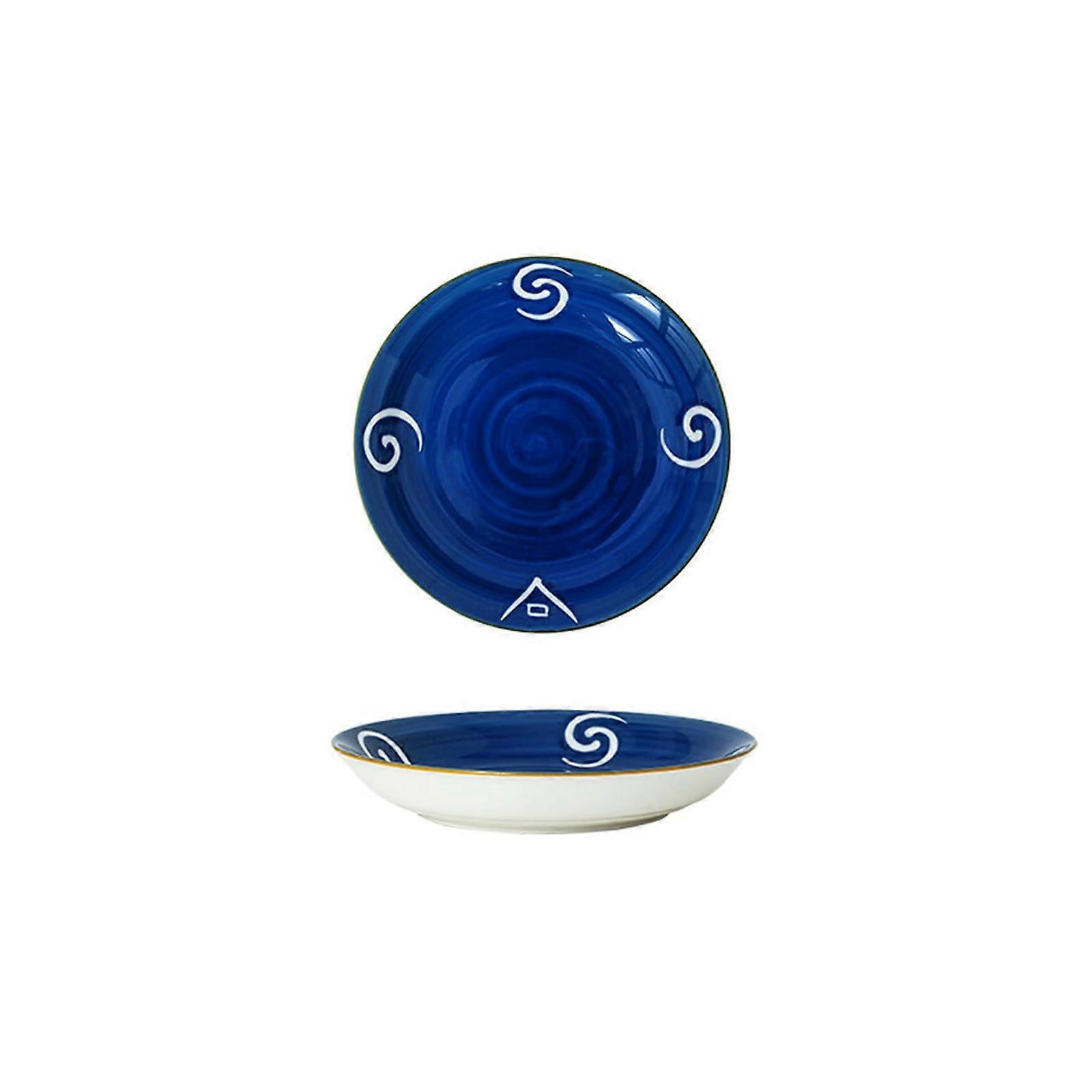 Ceramic ramen soup bowl in Japanese style, creative household dishes and chopsticks – fire – 20.3 cm large disc, fire20.3 cm large disc