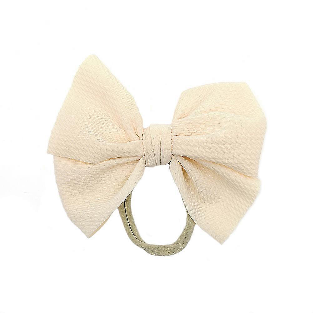 6pcs Bowknot Hair Ties Elastic Nylon Hair Ropes Comfortable Breathable Scrunchies Beige Yellow Khaki Grey Blue