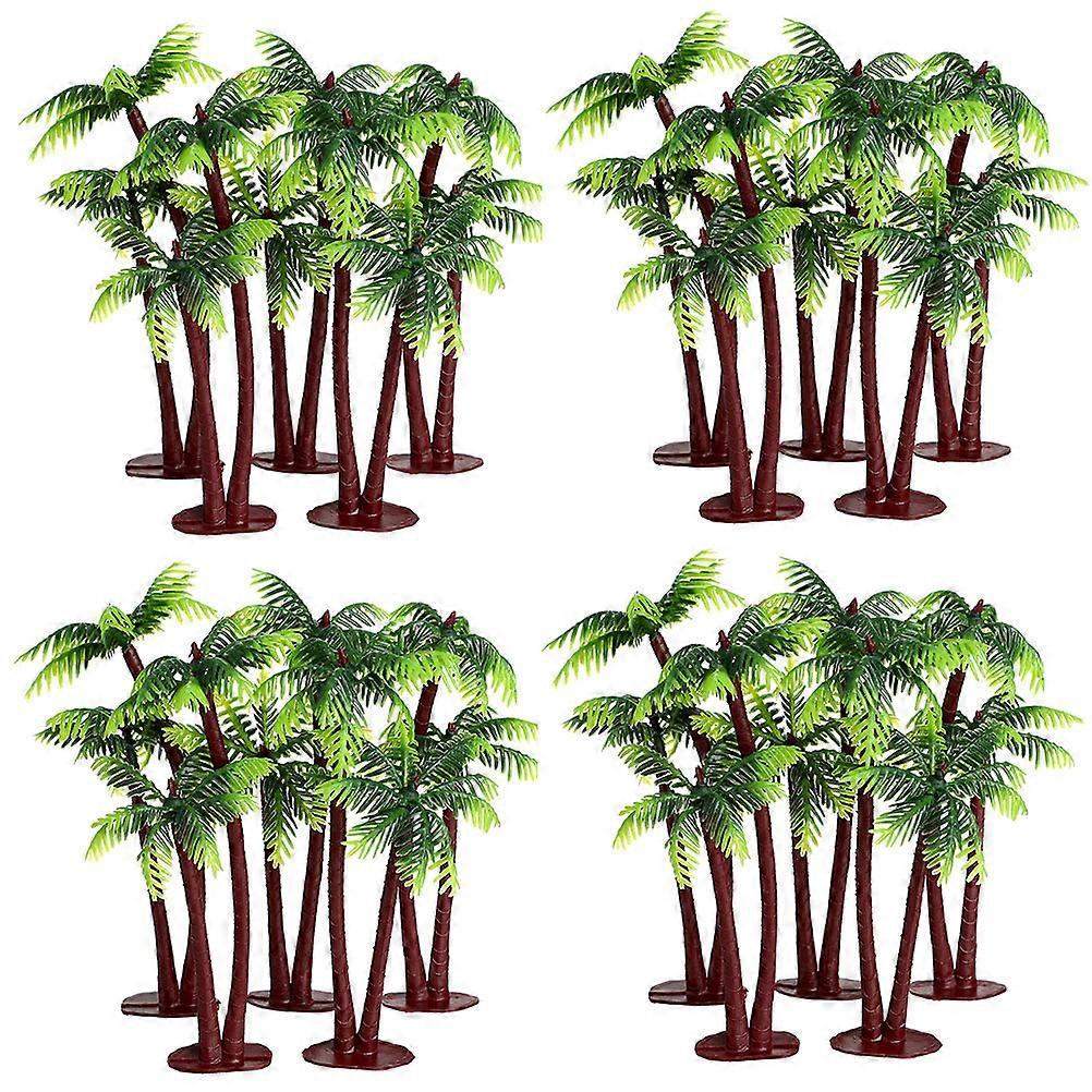 Aquarium Artificial Coconut Tree Decoration Miniature Palm Tree Realistic Shape For Aquarium Owners And DIY Enthusiasts 20Pcs Plastic Material