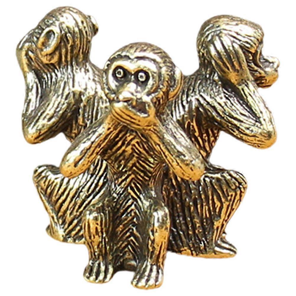 Golden Copper Monkey Figurines for Decoration Compact Size Easy to Clean Creative Design
