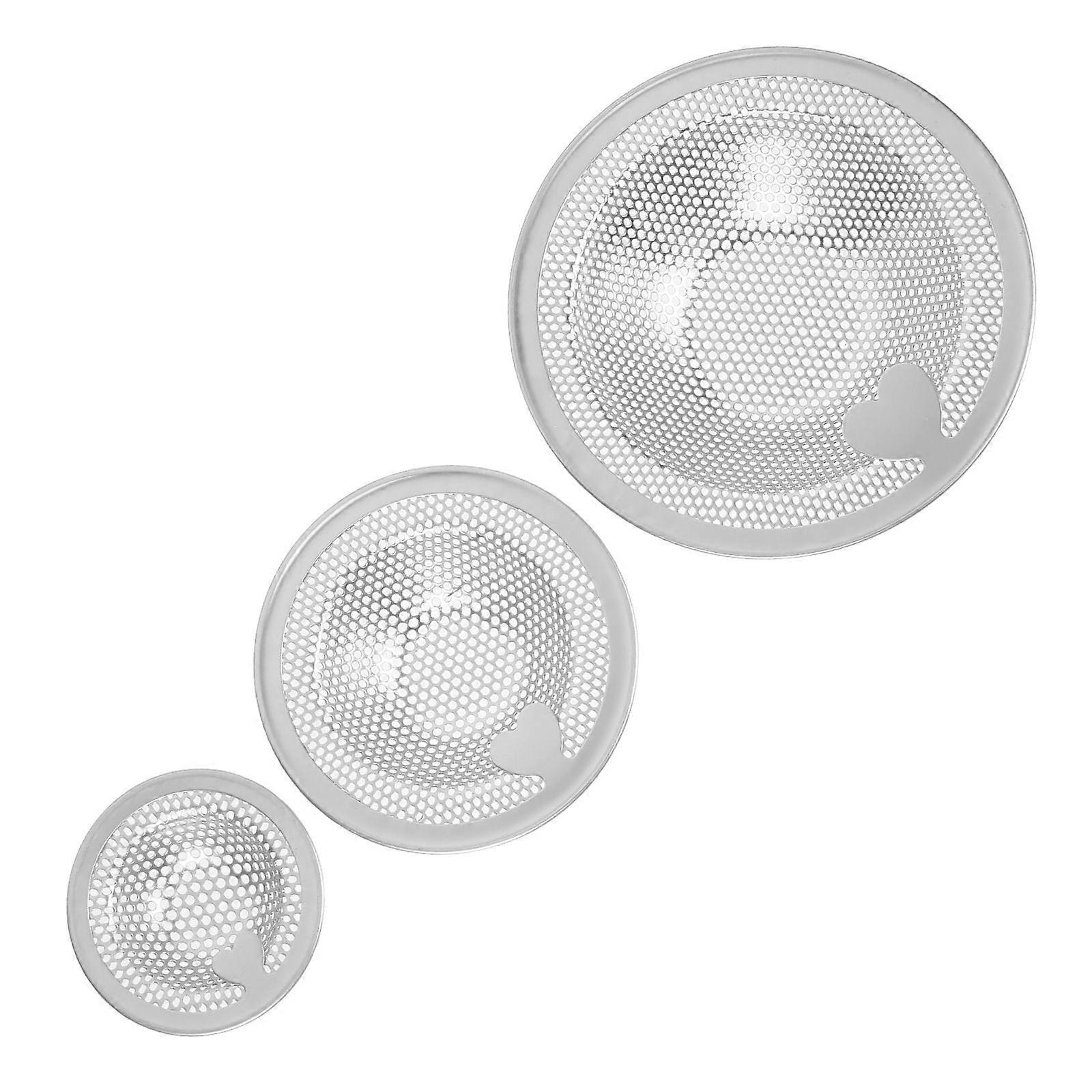 Metal Drain Hair Catchers For Sink Drains Featuring Anti-clogging Function 3Pcs Silver