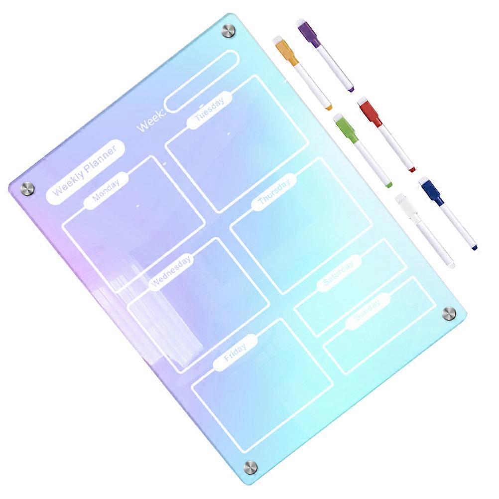 Acrylic Message Board for Writing with Assorted Color Portable Desk Planner 1 Set