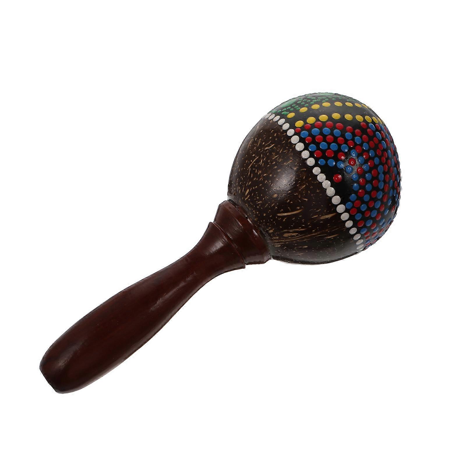 Maracas Hand Percussion Rattle For Mexican Themed Party Brown Wooden 1Set