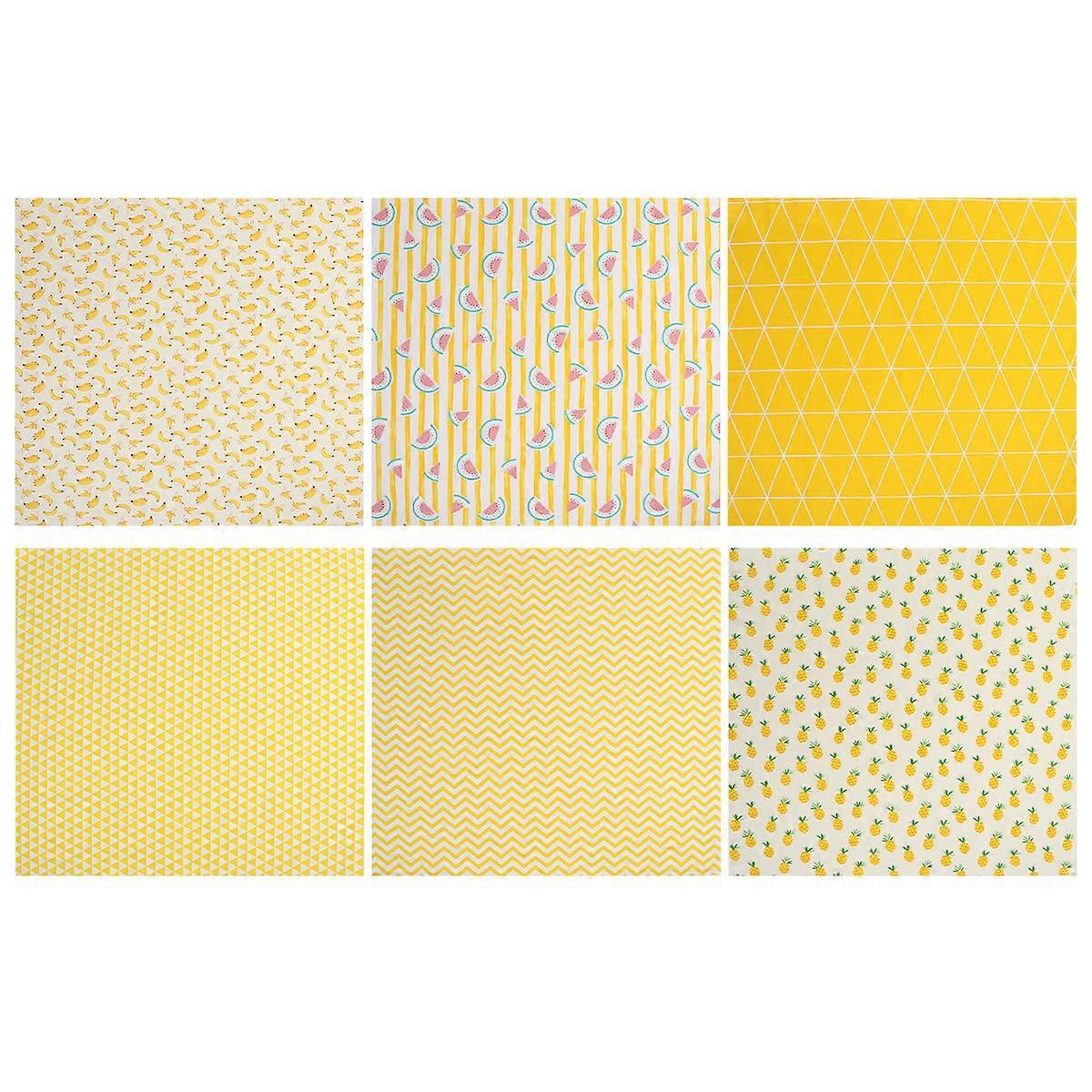 Quilting Cotton Fabric 6Pcs Versatile Sew Accessories Perfect For DIY Sewing Use And Crafting In Yellow Color