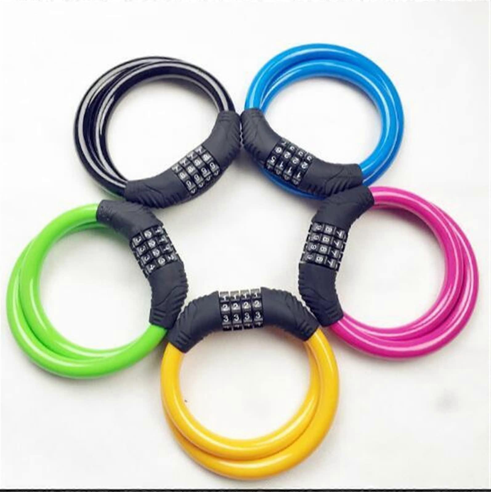 Bicycle Rubber Spiral Cable Shell 4digit Combination Security Code Lock 1Pcs (Red)'