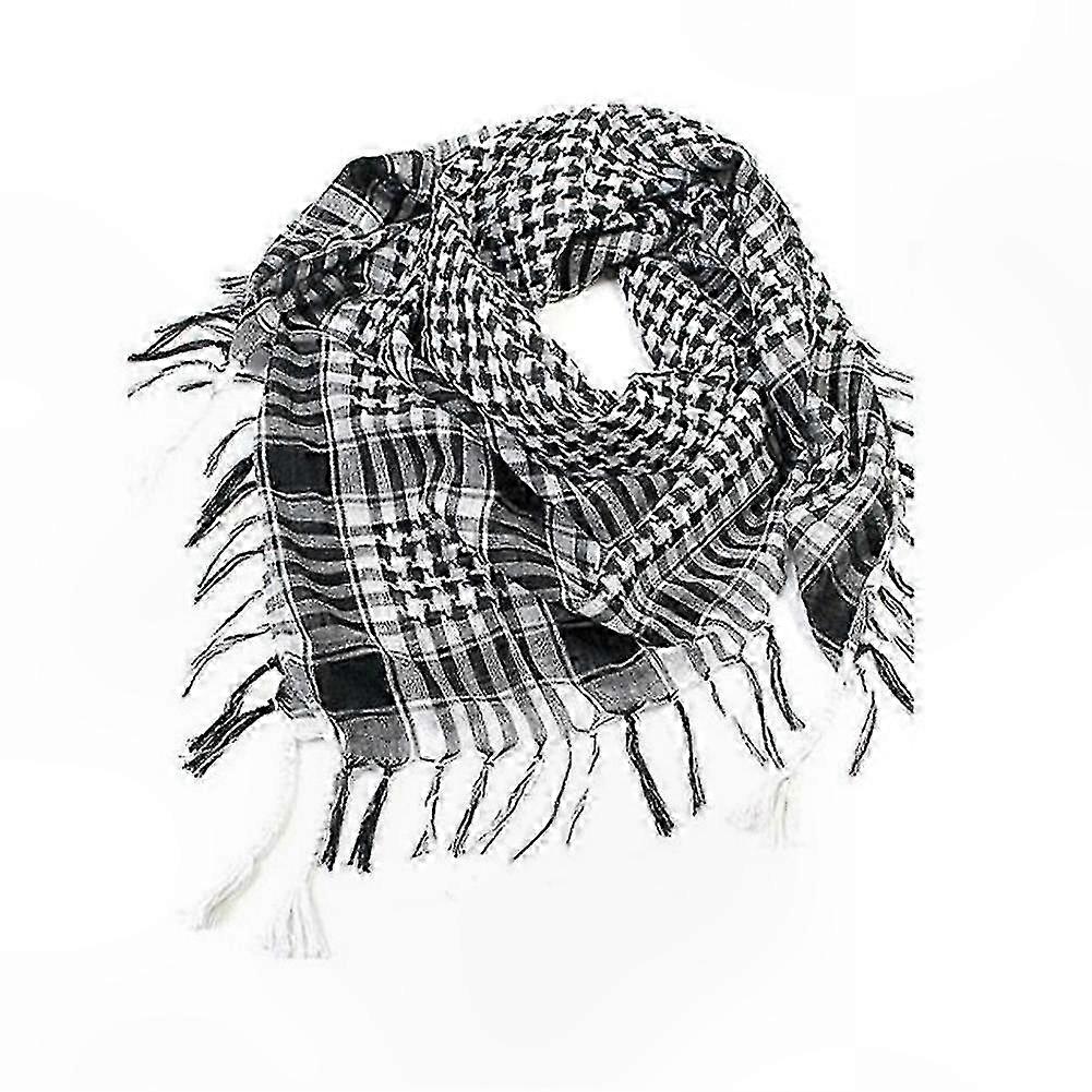 Gri ve Siyah Keffiyeh Erkekler ve Kadınlar İçin Geleneksel Arap Şal Şal