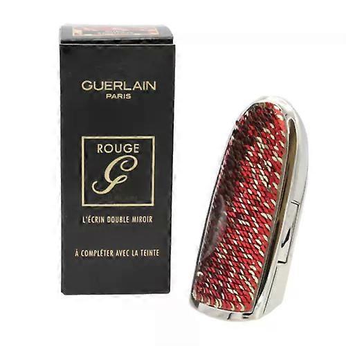 Guerlain Red Lipstick Case Rouge G Ruby Sequins Double Mirror Cap Makeup