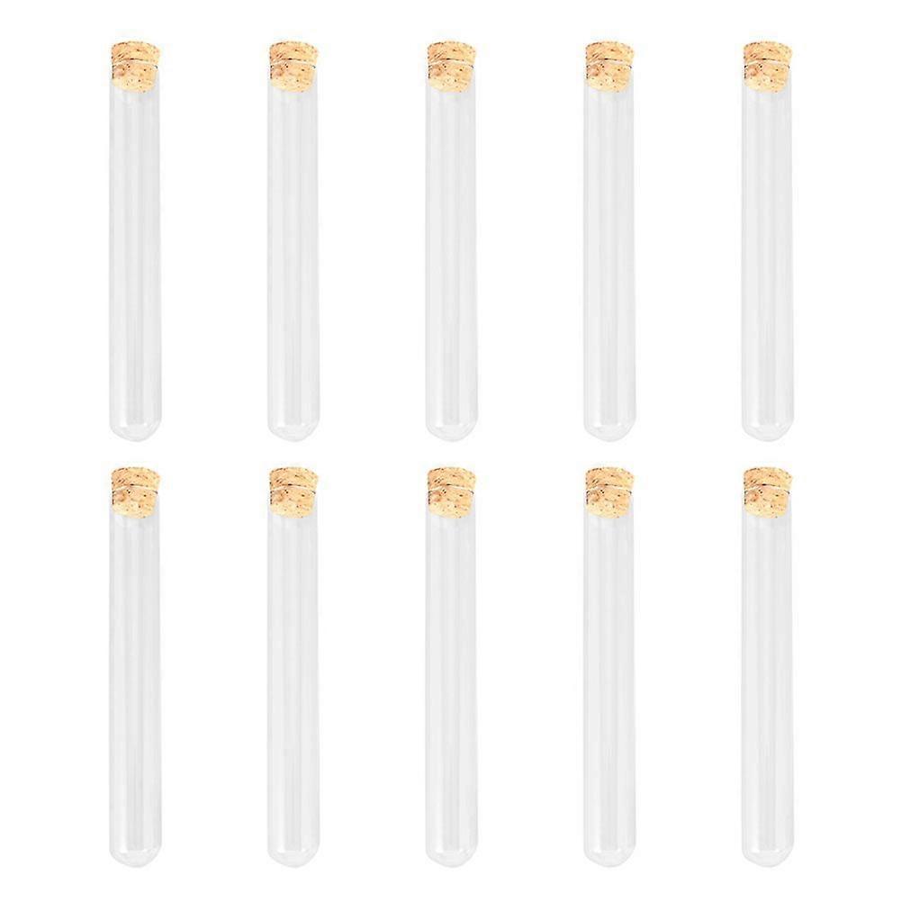 10pcs זכוכית מבחנה סרולוגית שקופה צינורות בדיקה עם פקקי עץ
