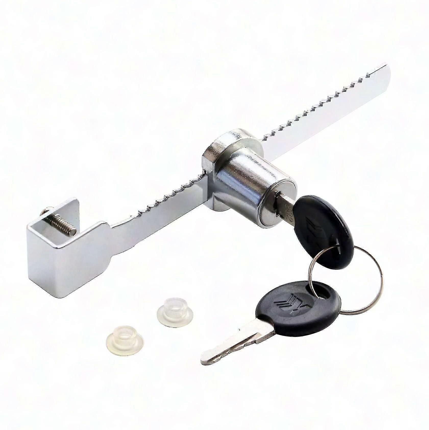 Sliding Glass Door Cabinet Lock with 2 Keys - Secure Display Case Ratchet Lock