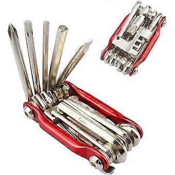 11-in-1 Bike Multitool - Foldable Repair Kit (Red)