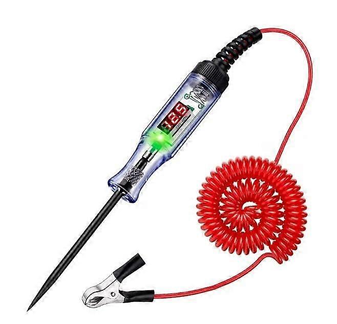 Car Test Light Digital LED Circuit Tester Car Test Pen/Digital Display Test Pen 5 120V/ Test Pen Tool/Large Spring Qvz279 (Red, 18cm) 18cm Red