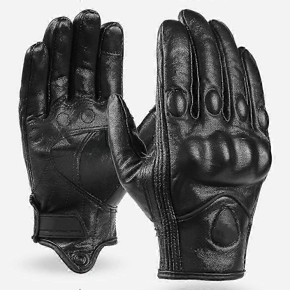 Leather Riding Gloves for Motorcycle Bike Soft Waterproof Thermal Gloves for Winter Outdoor