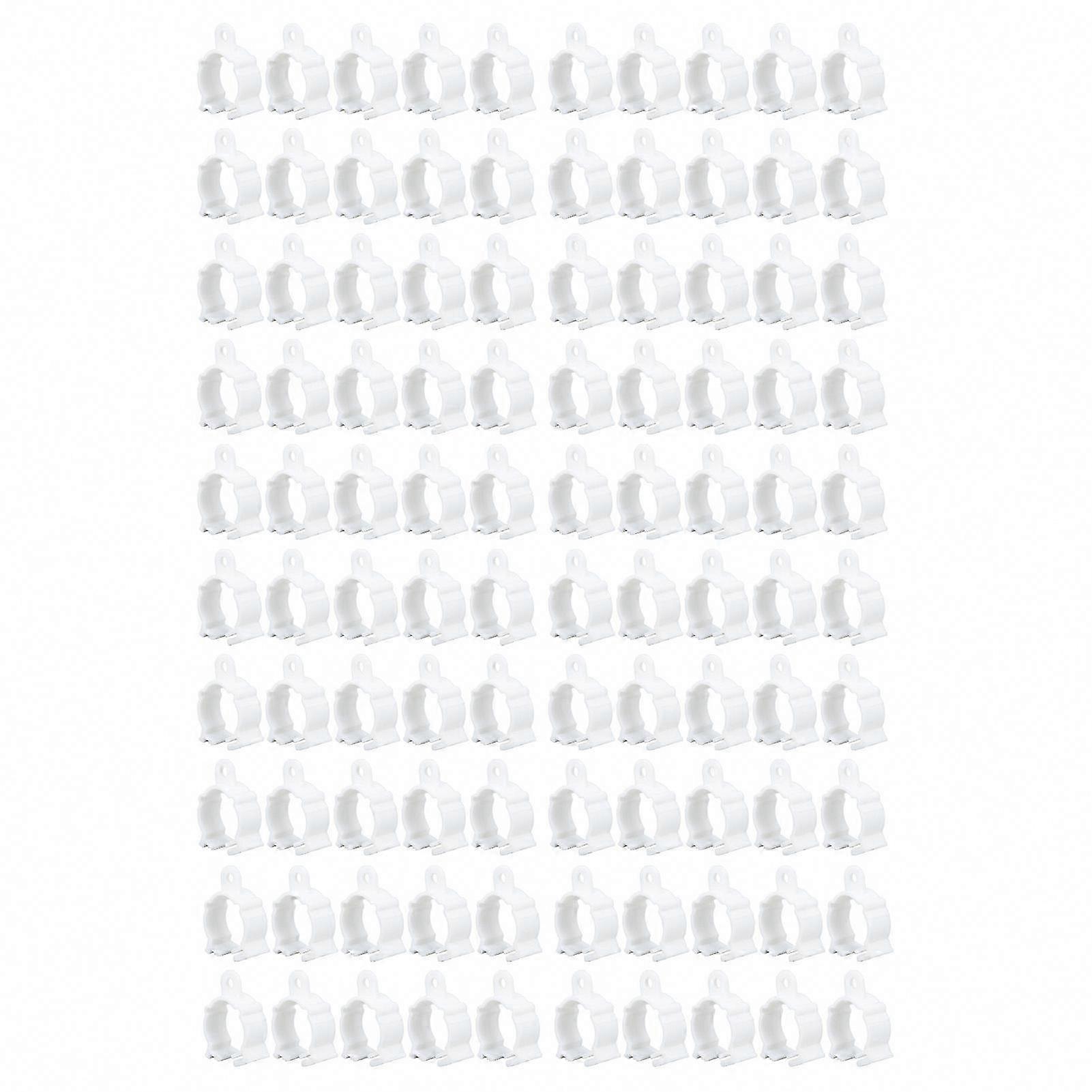 100pcs ABS White Round Water Pipe Fixing Buckle for Chicken Waterers - Multifunctional Hose Clamp