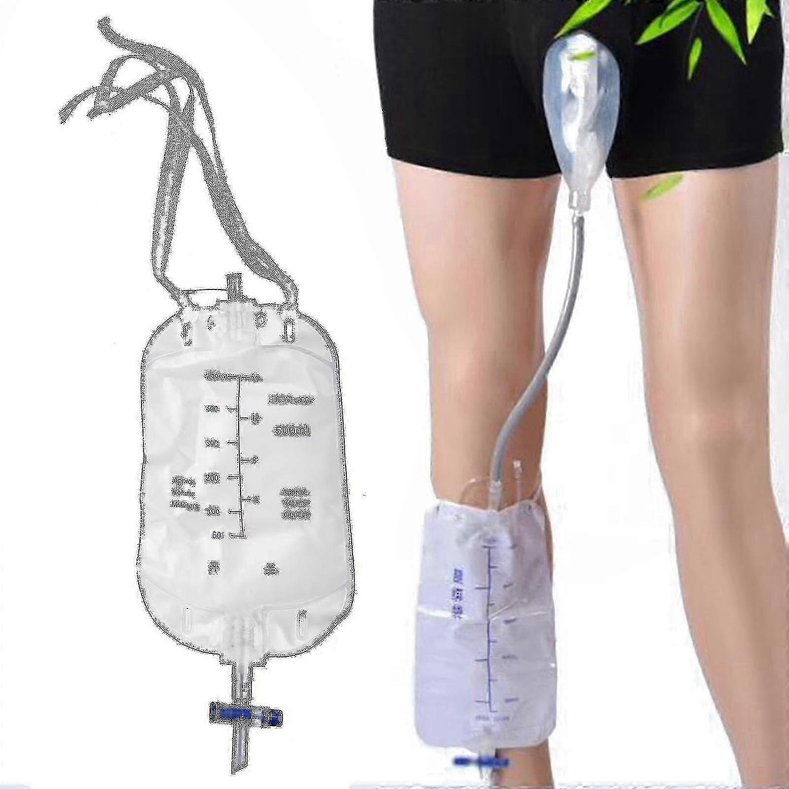 Mænds urinpose Urin Collection Bag Wearable Incontinence Bukser Mænd, Sort, 1 pakke