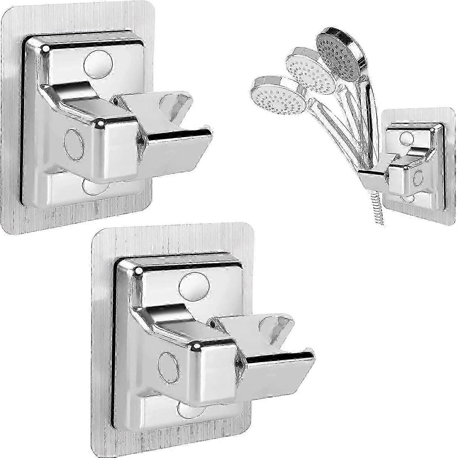 2pcs senza perforazione supporto doccia - Supporto universale per soffione doccia - 360 Supporto doccia regolabile a parete