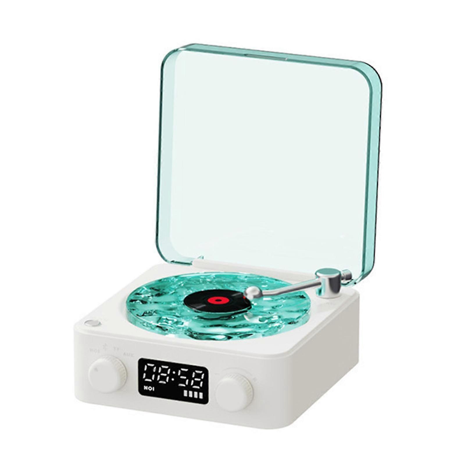 Wireless Bluetooth-compatible Speaker with White Noise Light and Natural Sounds for Sleep Portable Turntable Design  WhiteWhite SZRH A-D