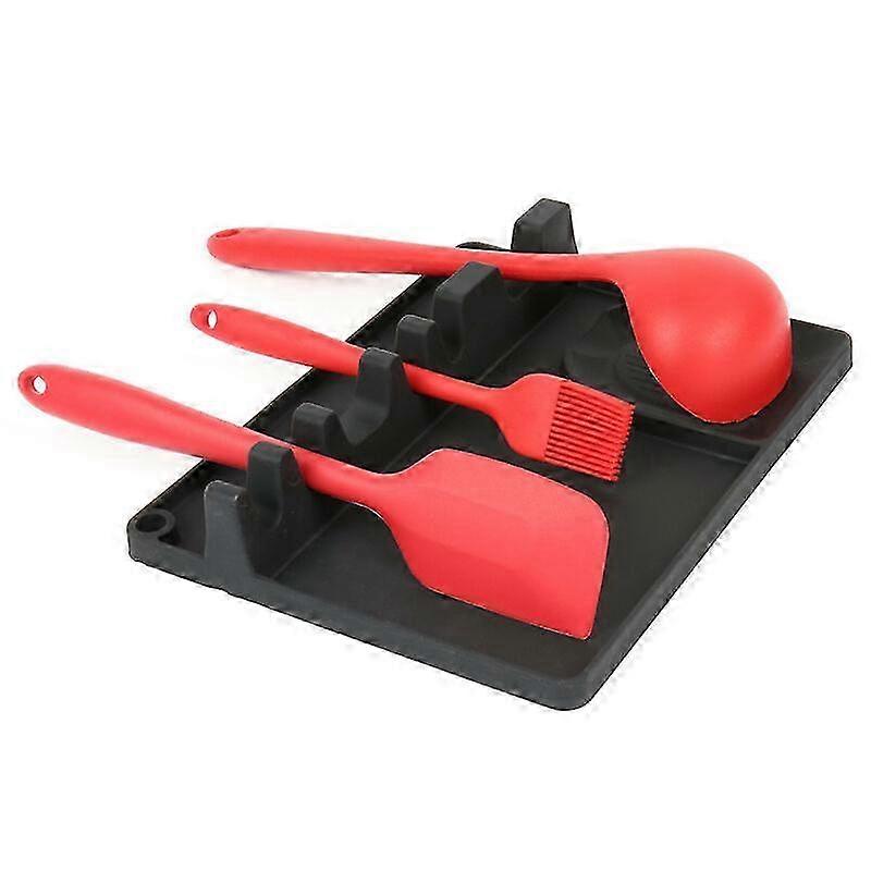 Kitchen Spoon Rest Utensil Rest Ladle Kitchen Utensils Covered Spatula Cover, Silicone Holder with Drip Tray, Tool to Protect Worktop, Splashback and