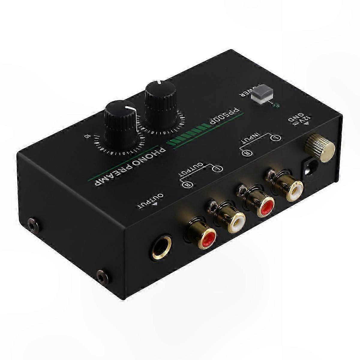 Phono Preamp with RCA Input and TRS Output for Turntable Record Playback EU Plug
