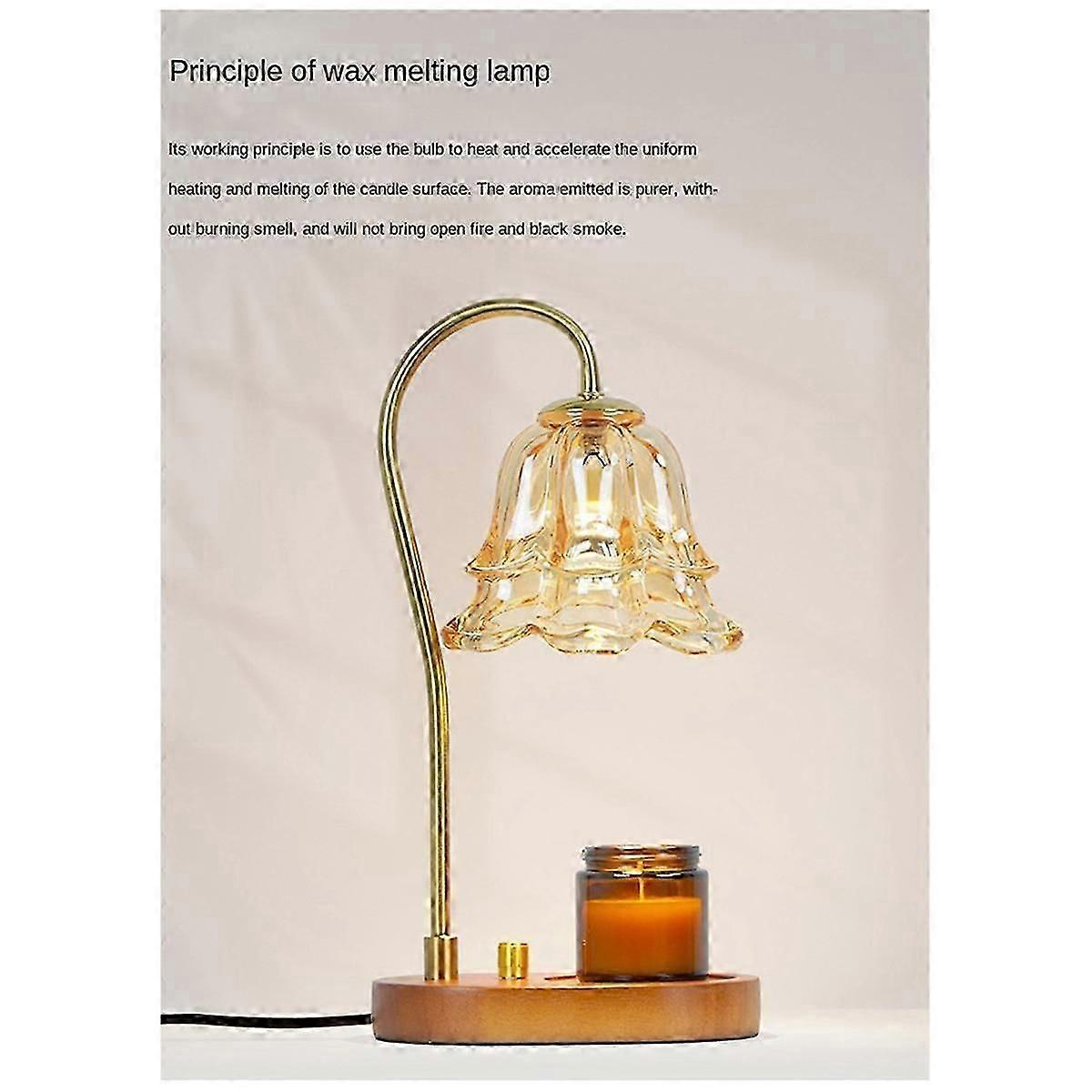 Electric Candle Warmer Lamp Flower Candle Warmer Lamp Button Switch with Adjustable 3 Gear Aromatherapy Table Lamp