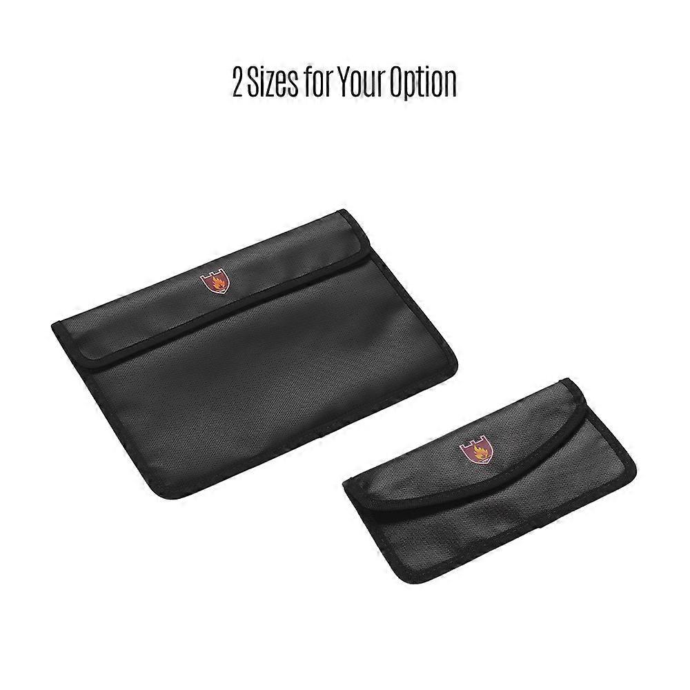 Fireproof Document Bag Large 31x21.5cm Black Silicone Coated