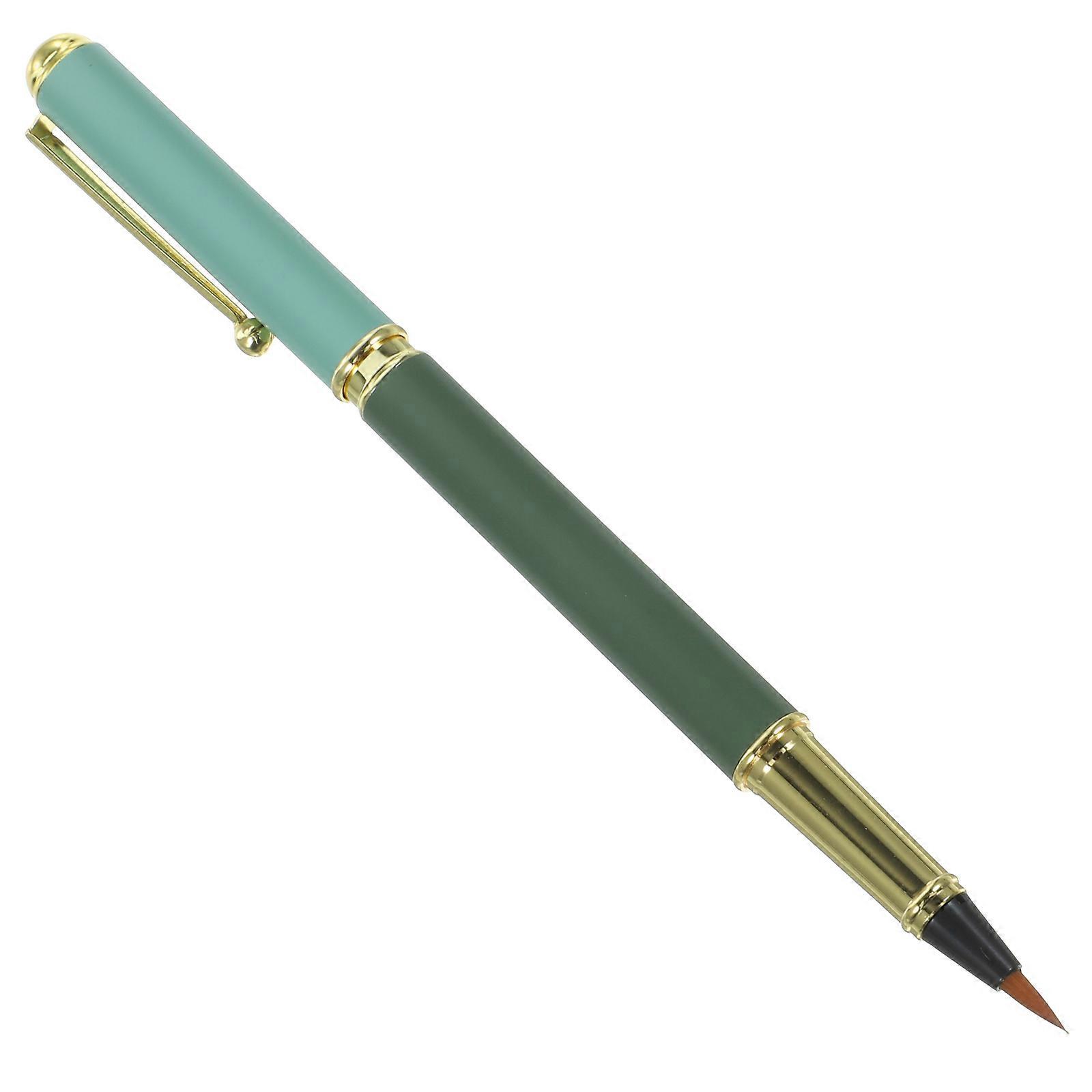 Brush Pen Refillable Watercolor Brush Pen for Daily Use Green Soft Brush Head 1 Set