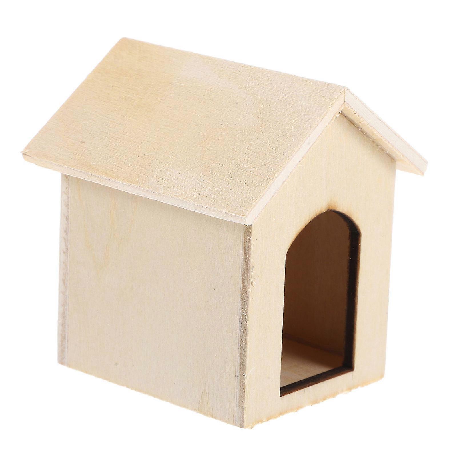 Khaki Small House Model for Decoration Use Made of Synthetic Material Smooth Finish