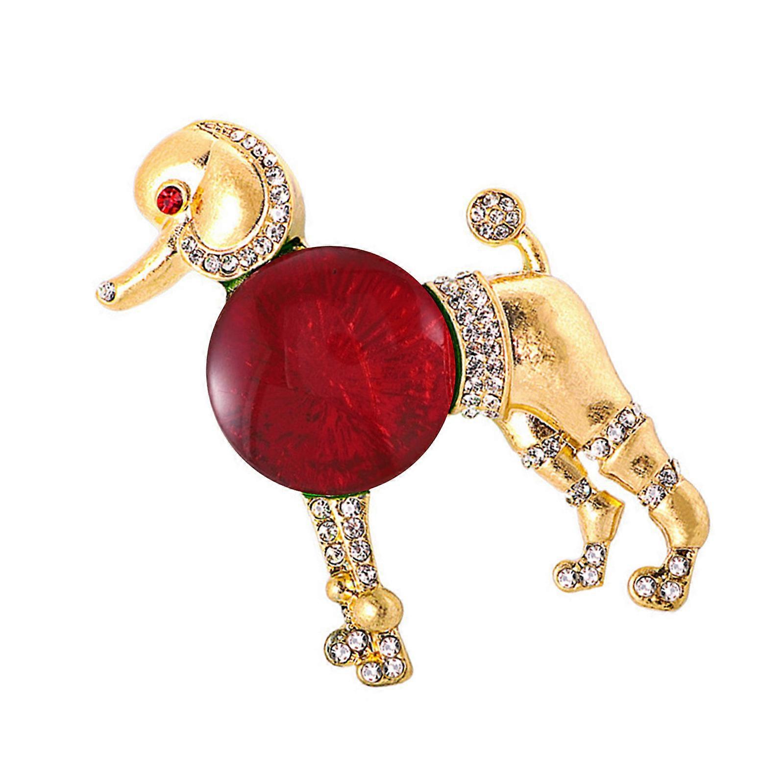 Versatile Dog Brooch Safety Pin Closure Stylish Accent Pieces for Special Event Daily Use  Red