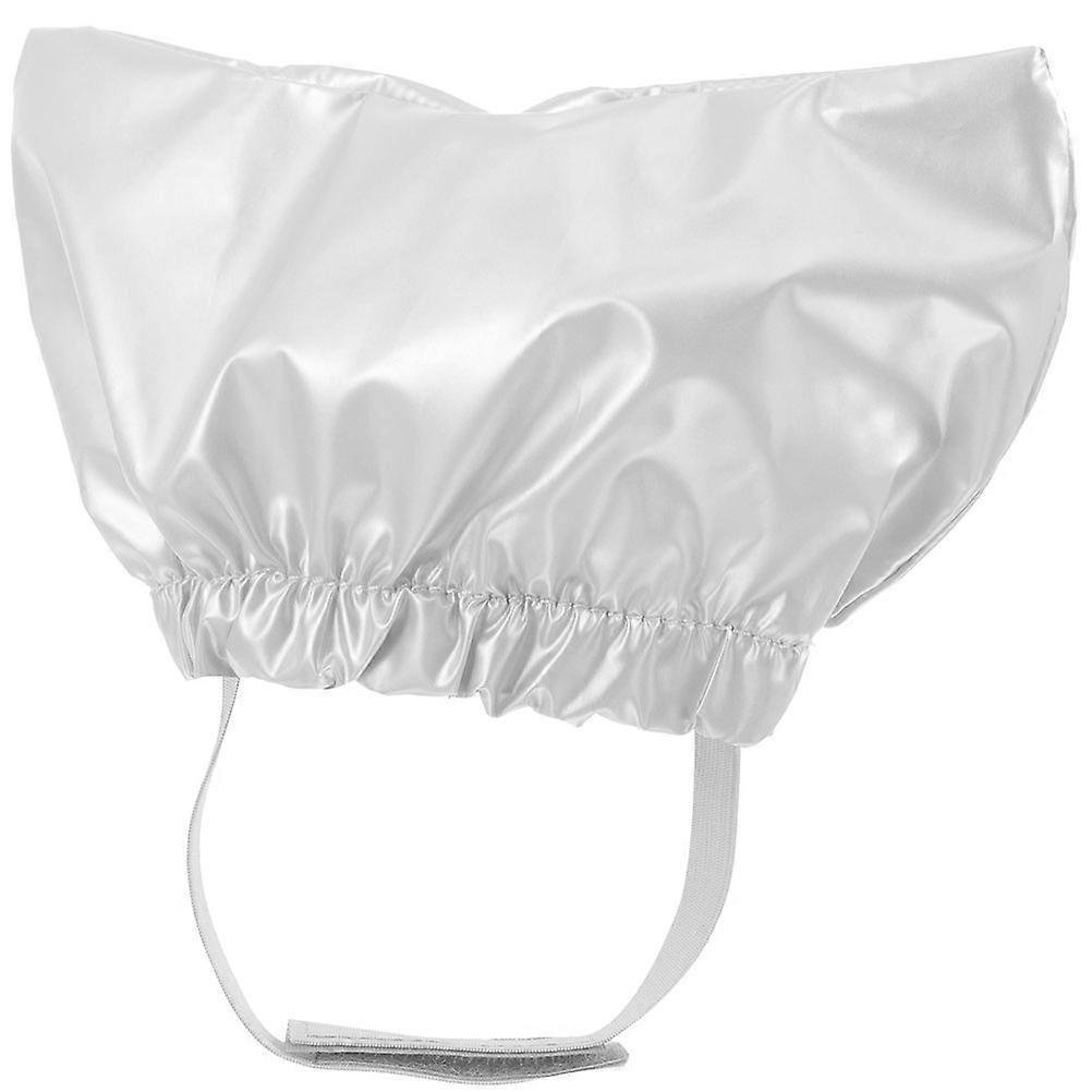 Water Proof Pet Shower Cap Made of Satin and EVA for Shower Use Silver Adjustable