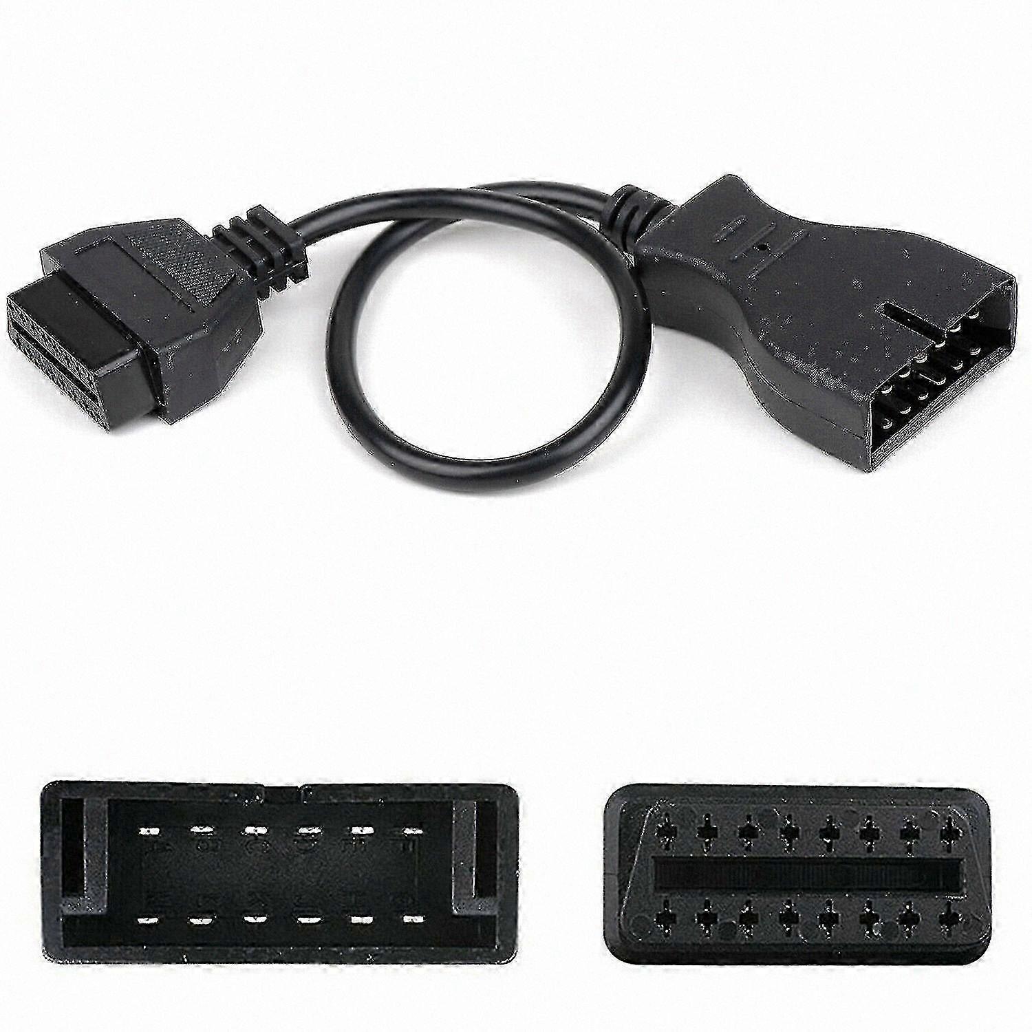 OBD1 to OBD2 Adapter Cable with 12-Pin to 16-Pin Connector for Automotive Diagnostics
