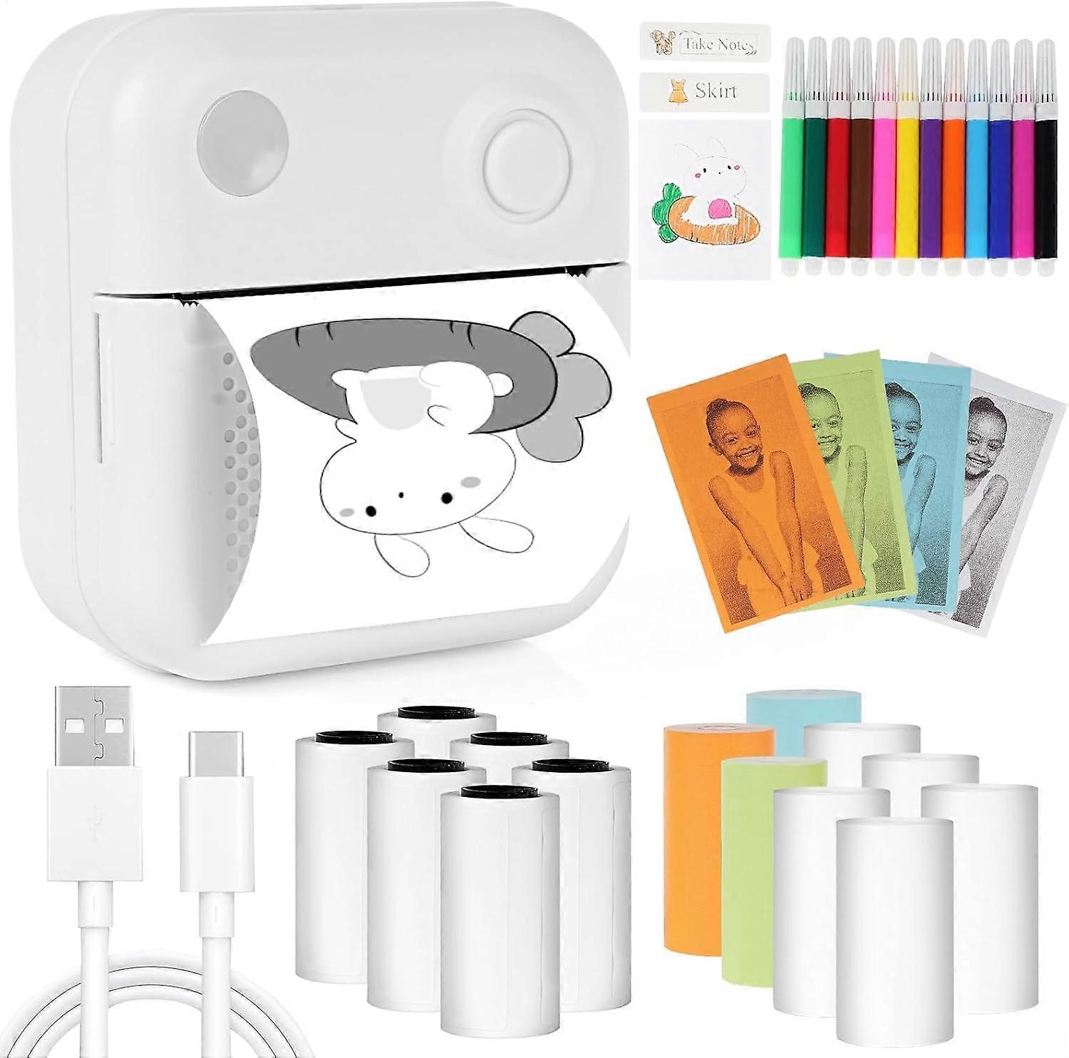 Wireless Handheld Sticker Maker  Mini Label Printer with Multiple Templates (14 Rolls o  Bluetooth Sticker Printer Suitable for Mini Portable Printer