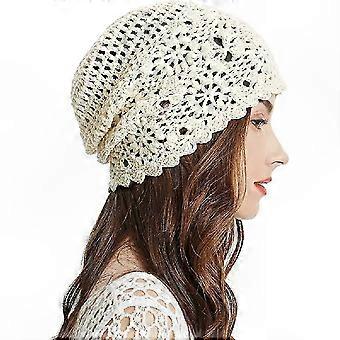 Sommer Floral Skull Cap - Handgemachte gehäkelte Baumwolle Slouchy Mütze für Frauen