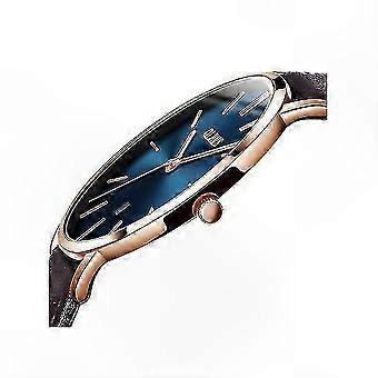 Orologio da uomo al quarzo ultra sottile in oro rosa con design di lusso