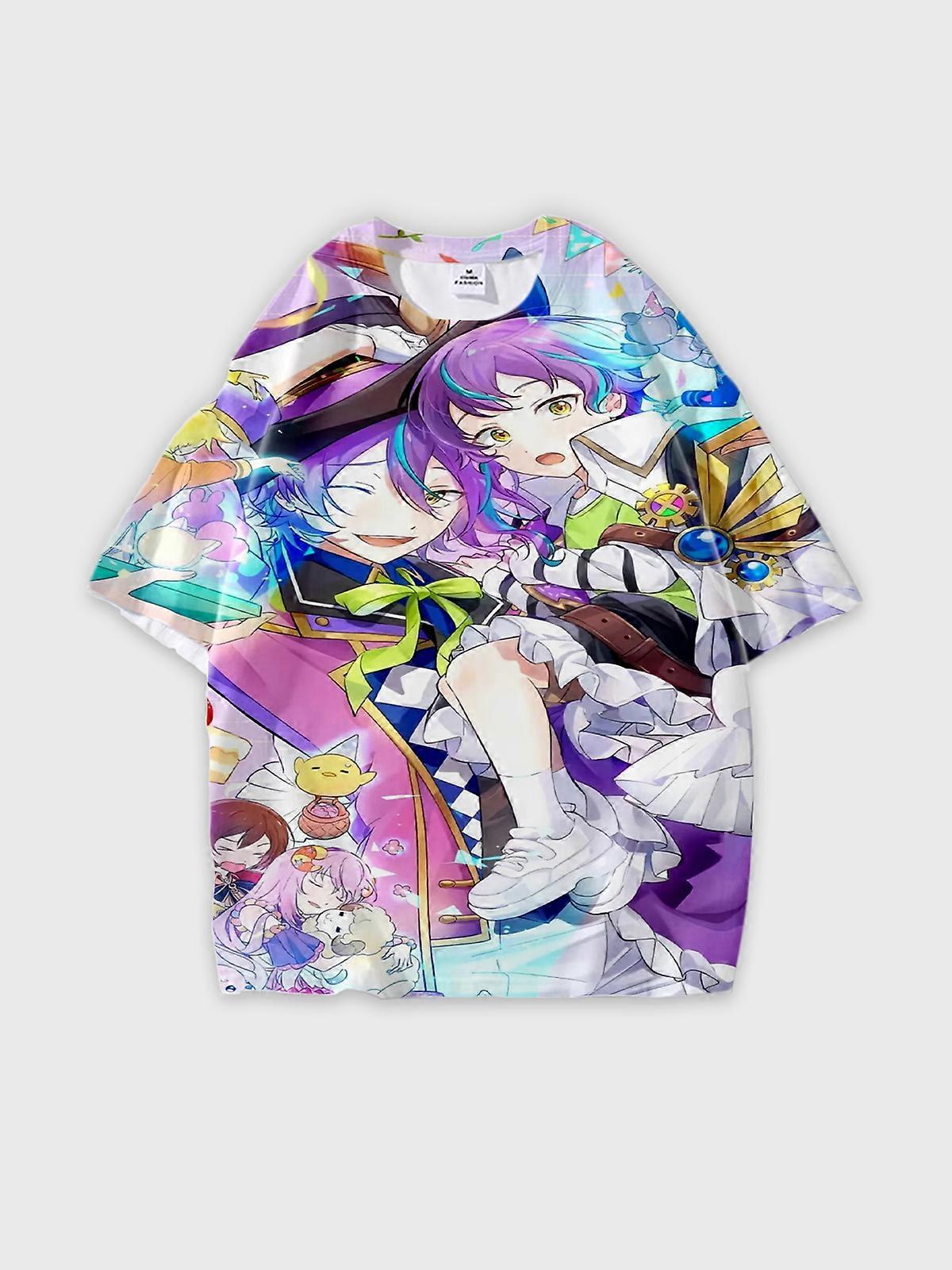 T-Shirt Round Neck, Loose Short Sleeve Paradox Live THE ANIMATION Graphic Tee, Unisex Summer Casual Top V550