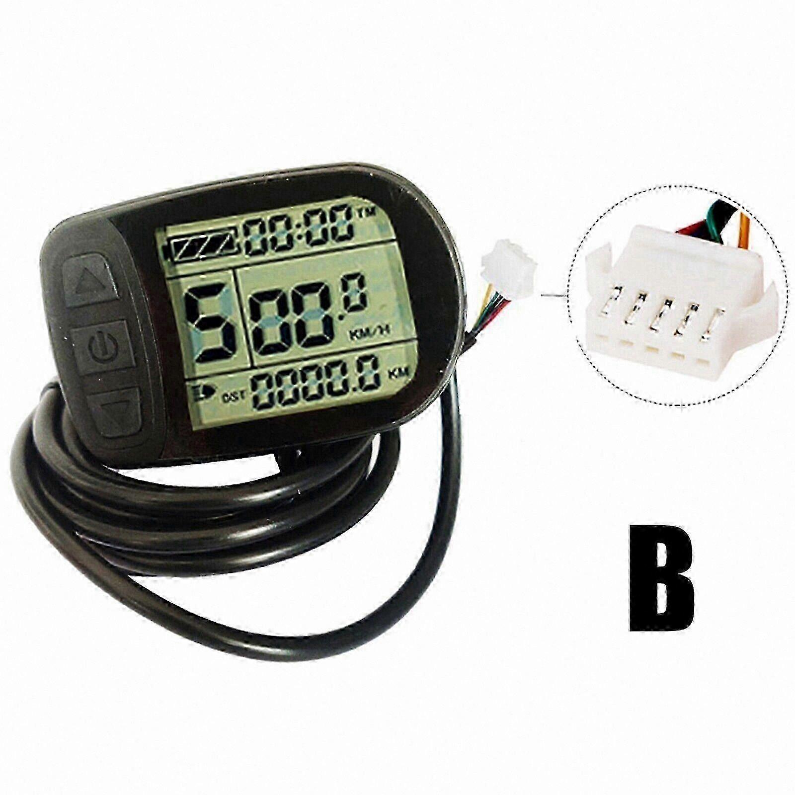 LCD Display Control Panel for 24V/36V/48V Electric Bikes with Motor Compatibility