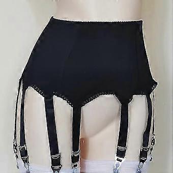Liguero sexy de cintura alta para mujer con 6 correas con hebilla de metal