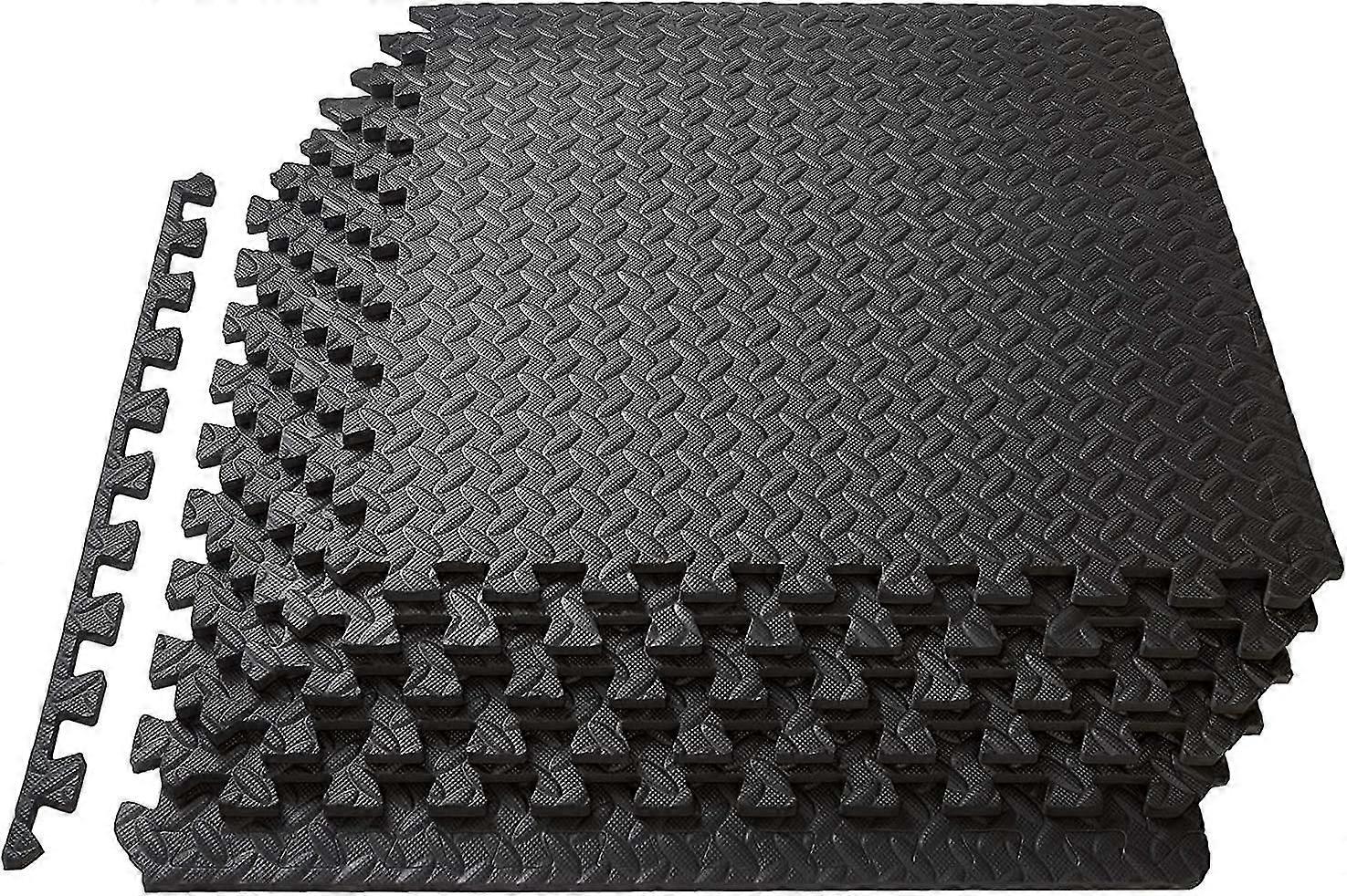 حصيرة حماية أرضية 10 Bpa خالية من البلاط الرغوي + حدود 30 سم × 30 سم حصيرة الجمباز Puzzl فراش للصالة الرياضية ، رفع الأثقال ، صالة الألعاب الرياضية ، المرآب JU