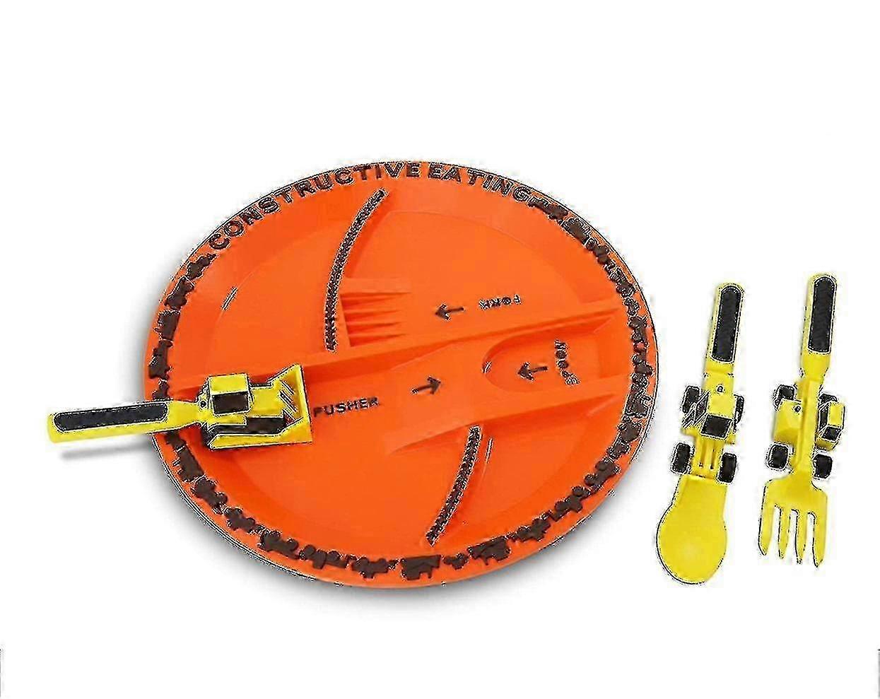 Toddler and Baby Safe Material Dinnerware Set with Utensils and Plates - Constructive Diet Options for Infants and Young Children - yzy 2025