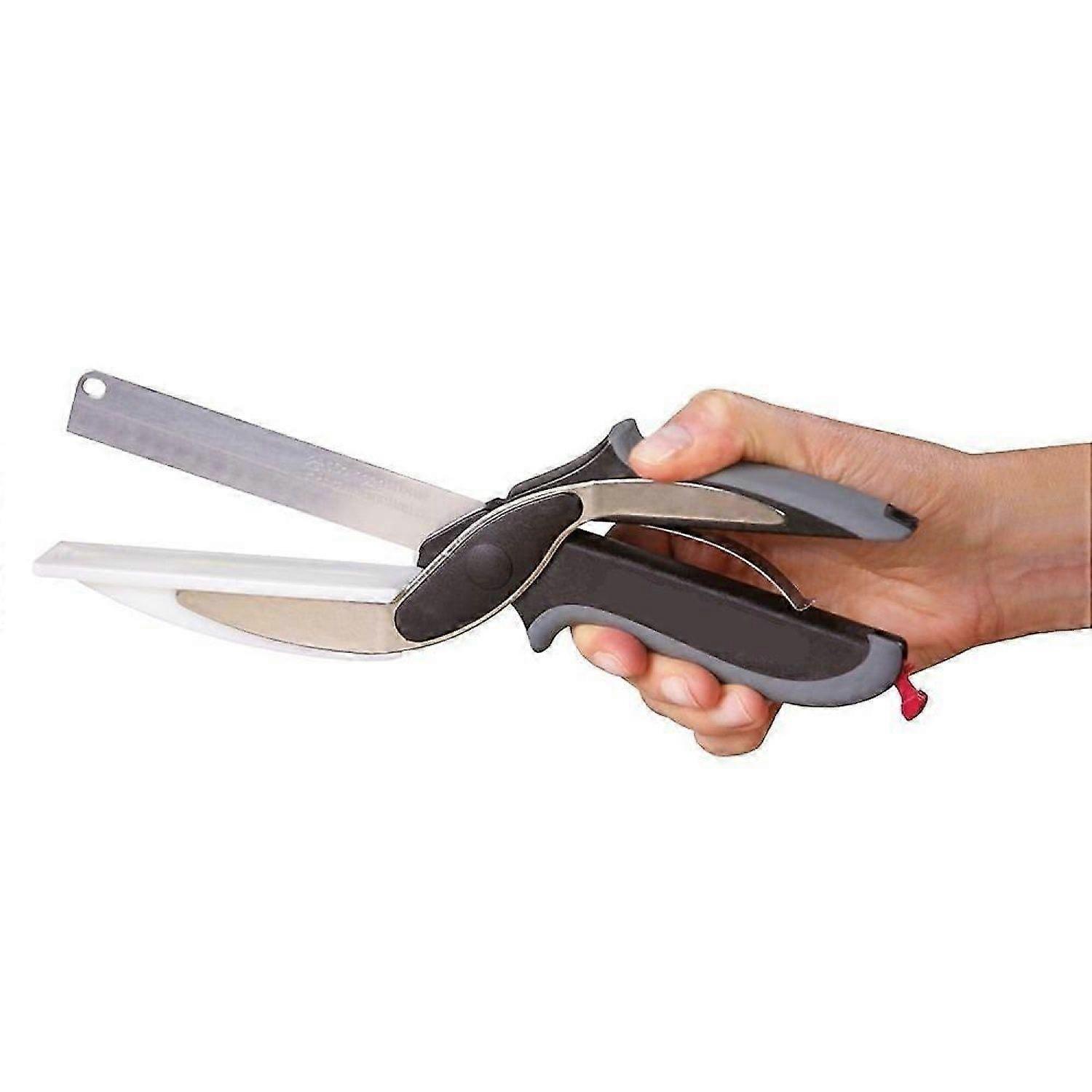 Knife Scissors with Cutting Board - Multifunction - Black 24CM -HK908