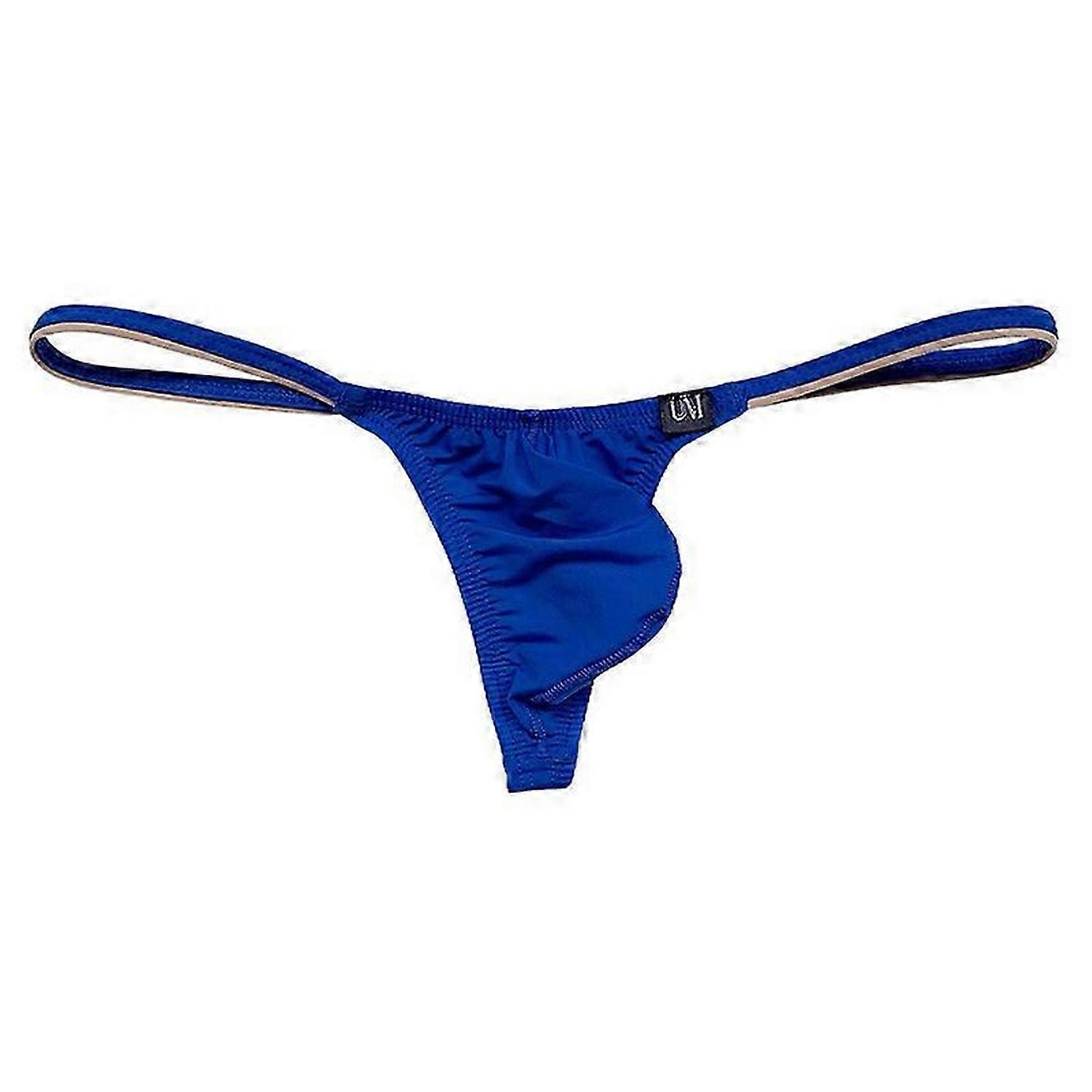 Newsywell Homme Soie Glacée String Tanga Bikini Taille Basse Slip sous- vêtement, Jaune, XL
